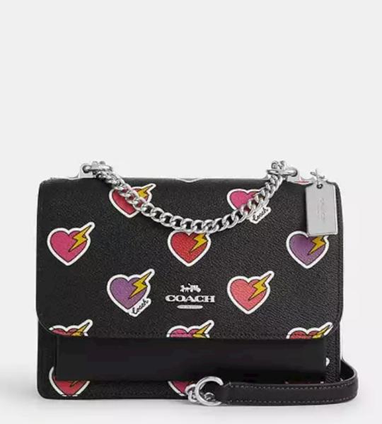 Klare Crossbody Bag With Heart Bolt Print