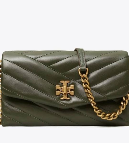 Tory Burch Small Kira Chevron Convertible Shoulder Bag Green